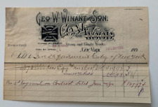 Vintage Antique 1896 Billhead New York Geo W Winant & Son Coal & Wood letterhead picture