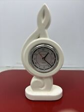 1984 Sarsaparilla ART DECO Treble Clef Ceramic Alarm Clock Works picture