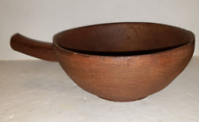 Salem Collection Antique Primitive Treenware Reproduction Bowl With Handle picture