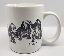 Cindy Farmer 1988 Dog Mug Porcelain By Rosalinde Dachshund Puppies picture