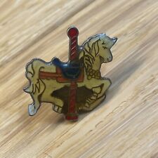 Vintage Enamel Carousel Horse Lapel Pin Pinback KG picture