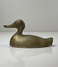 Vintage Mini Small Brass Duck Figure Sculpture Paper Weight 1977 MCM Kitschy picture