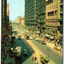 1957 Chicago, ILL Downtown State Street Postcard Main St Birdseye Cars Photo A25 picture