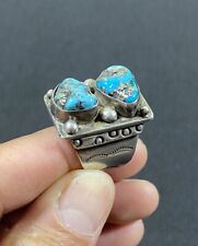Vintage Signed K Native American Sterling Silver .925 Turquoise Ring Size 9.5 picture