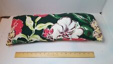 Vintage 1940s 50s Barkcloth Hawaiian Floral Lumbar Long Pillow Shabby Chic MCM picture