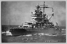 USS Idaho (BB-42) US Navy New Mexico Battle Ship WWII VTG Lithograph Photo 5x8 picture