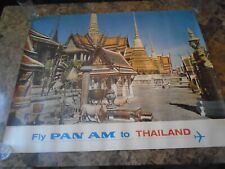 1965/1966 ORIGINAL PAN-AM AIRLINES TRAVEL POSTER THAILAND LARGE 35