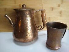 Handcrafted Copper Water Pitcher Mexico w/cup picture