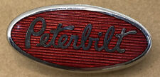 Vintage NOS Peterbilt Truck Red Enameled Emblem Logo Oval Small 1 3/4