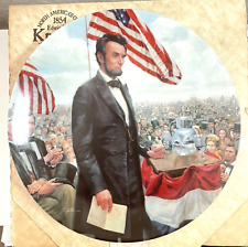 Vtg. Abraham Lincoln Plate Gettysburg Address Edwin Knowles China picture