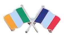 Ireland & France Flags Friendship Courtesy Enamel Lapel Pin Badge T1222 picture