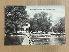 Postcard Lake Mills WI Wisconsin Bartel's Beach Rock Lake Vintage PC picture