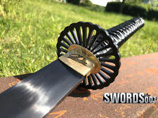 Self Defense Black Carbon Steel Blade Japanese Samurai Katana Sword Full Tang  picture