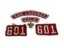 Boy Scout Troop Patches And Pin San Lorenzo California 601 5 Piece Set  picture