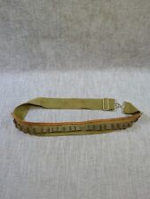 Vintage Military Olive Green Canvas Bullet Belt picture