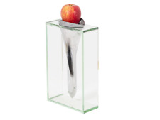 Lisa Mori Designed Modern Tornado Effect Vase Glass & Aluminum 13 1/4