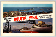 c1960s Duluth Minnesota Greetings St. Lawrence Seaway Vintage Postcard picture