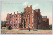 St Joe Hospital Horse & Carriage Fort Wayne Indiana IN Antique c1907 Postcard picture