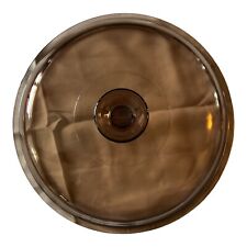 Pyrex Smokey Amber Glass Round Lid 11 inches 32 B picture