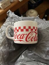 Gibson Coca Cola Mug Cup Soup Coffee Red Black Checkerboard Vintage 1997 picture