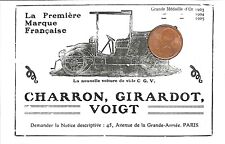 PUTEAUX (92) AUTOMOBILES CHARRON GIRARDOT VOIGT (CGV) ADVERTISING 1908 picture