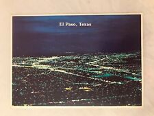Vintage Postcard El Paso, Texas Aerial Night View 