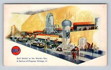 Chicago IL-Illinois, Chicago World Fair, Gulf Exhibit, Antique Vintage Postcard picture