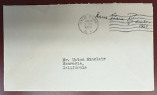 Eleanor Roosevelt 1950 Free Frank on Cover Addressed to Upton Sinclair picture