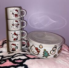 [RARE & HTF BUNDLE] Hello Kitty Tupperware With Christmas HK Expresso Mugs picture