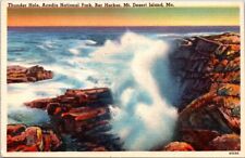 Postcard Maine Mt. Desert Island Bar Harbor Acadia National Park Thunder Hole ME picture