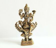 Hindu Statue Vishnu Narayana Arrow Riding Garuda King Bird Worship Golden Tiny picture