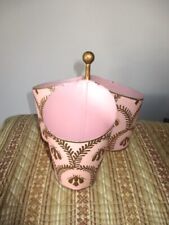 Vintage Hand Painted Honey Bee Three Part Pink & Gold Vanity Tole Tray Caddy picture