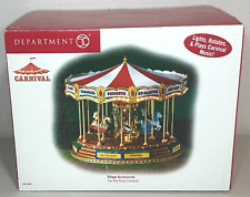 NOT WORKING Department 56 Red Ruby Carousel Carnival Merry Go Round picture