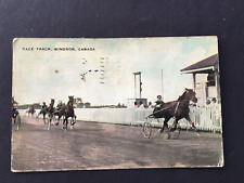 1913 HORSE RACE TRACK WINDSOR ONTARIO CANADA POSTCARD picture