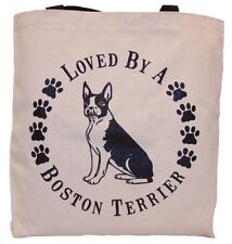 Loved By A Boston Terrier Tote Bag New  MADE IN USA picture