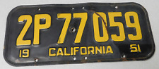1951 California passenger car license plate picture