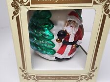 Impuls Traditional Glass Christmas Ornament Holiday Trees Santa Glitter Polland picture