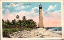 Vintage Postcard Cape Florida Beach and Lighthouse Florida FL 1919         22176 picture
