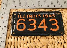 1945 Illinois MOTORCYCLE License Plate ALPCA Harley BMW Indian Norton 6343 RP picture