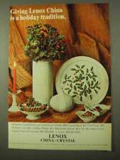 1971 Lenox China Ad - Fjord Vase, Holiday Platter + picture