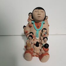 VINTAGE SIGNED Cleo Teissedre Hopi Storyteller Figurine 1986 Pottery 9 Children picture