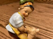 Vintage Friedel Germany Hand Painted Figurine - Boy And Pig picture