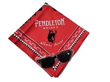 New  Pendleton Whisky Print  Promo Handkerchief and Sunglasses Set Bandana Scarf picture