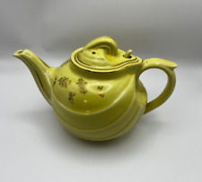 RARE SHAPED VINTAGE HALL'S TEA POT YELLOW-EXCELLENT AND CLEAN picture