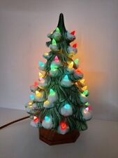 Vtg 1970’s Holland Mold 11” Ceramic Green Lighted Christmas Tree picture