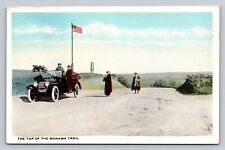 Antique PC Mohawk Trail US Flag Car Berkshire Hills MA Visiting Virgin Country picture