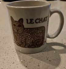 Vintage VTG Taylor Ng Cat Mug - Le Chat Coffee Cup (1978) - Brown & Cream picture