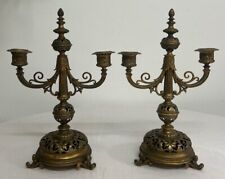 Antique French Ormolu Double Candlestick/Candelabra Pair picture