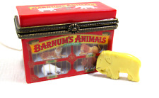 BARNUM’S ANIMALS CRACKERS HINGED TRINKET BOX ELEPHANT INSIDE MIDWEST CANNON FALL picture