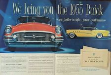 1955 Buick Wall Art, Red & Yellow Sedans, Roadmaster & Century Print Ad  picture